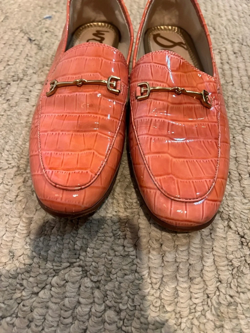 Sam Edelman Pink Croc-Embossed Leather Bit Loafer - Picture 5 of 12